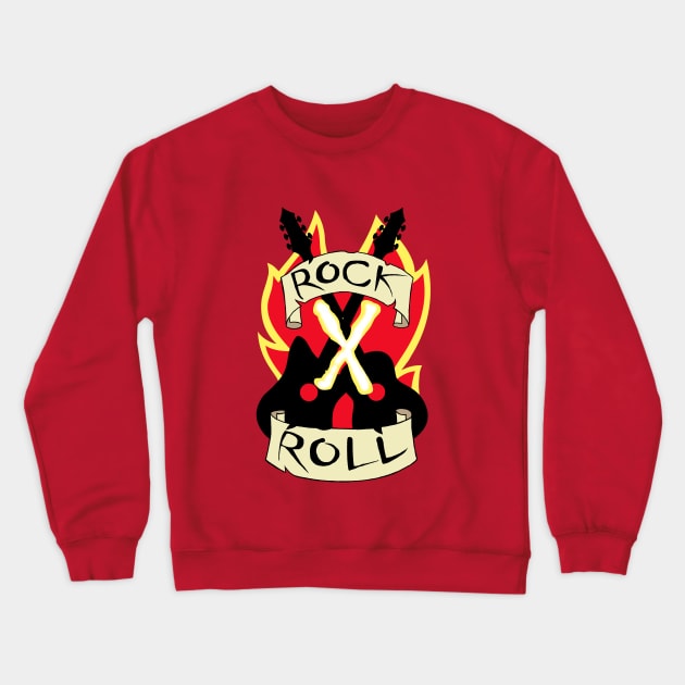 Rock X Roll Crop Top Crewneck Sweatshirt by artoflucas